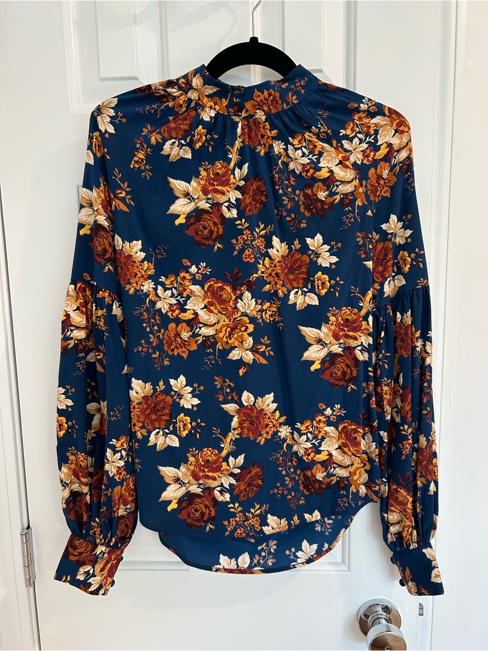 Veronica Beard Blue Floral Silk Blouse Size 0